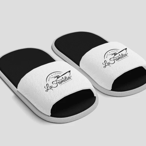 AI Designer-Cotton slippers logo mockup