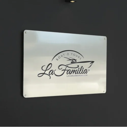 AI Designer-Wall metal plate door logo mockup